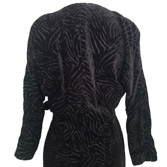 & Other Stories Paris Atelier Velvet Wrap Dress Textured Zebra Womens Size 0 - Picture 10 of 10